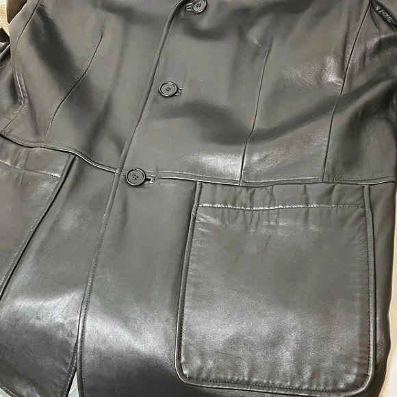 RAINFOREST Black Leather Coat - Picture 6 of 12